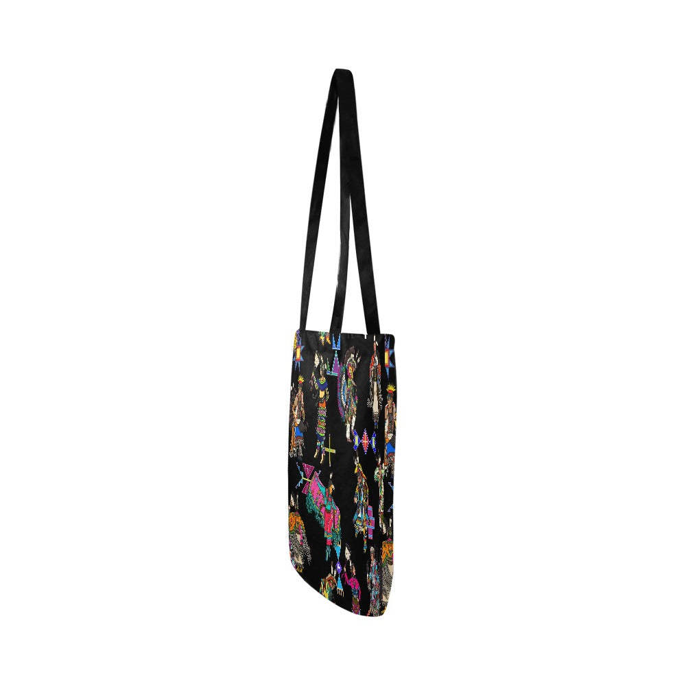 Grand Entry Dancers Black Reusable Shopping Bag