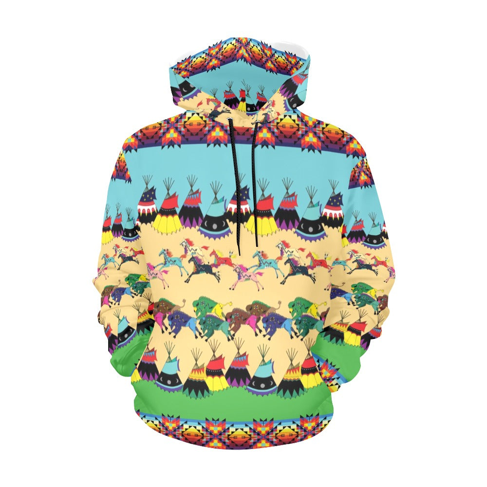 Horses and Buffalo Ledger Hoodie for Men