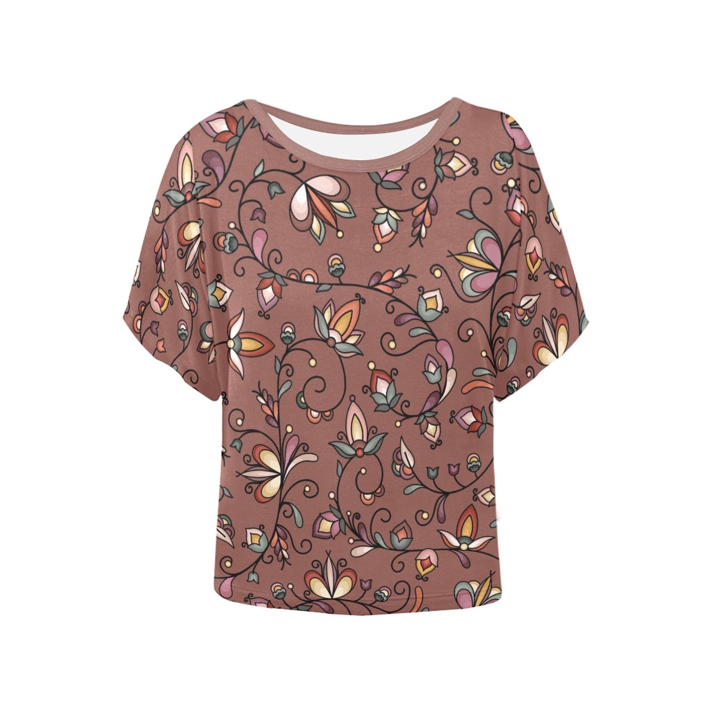 Burnt Sky Petals Batwing Blouse
