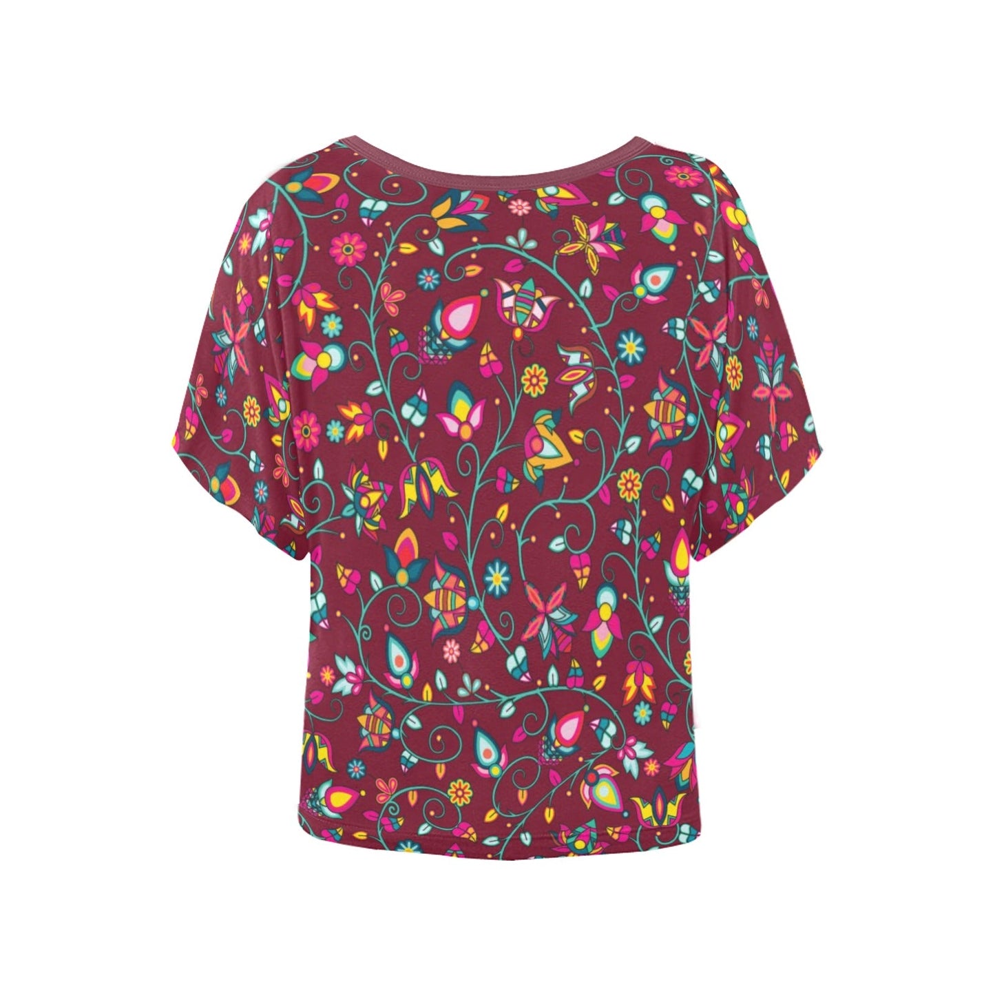 Thorny Path Cranberry Women's Batwing-Sleeved Blouse T shirt