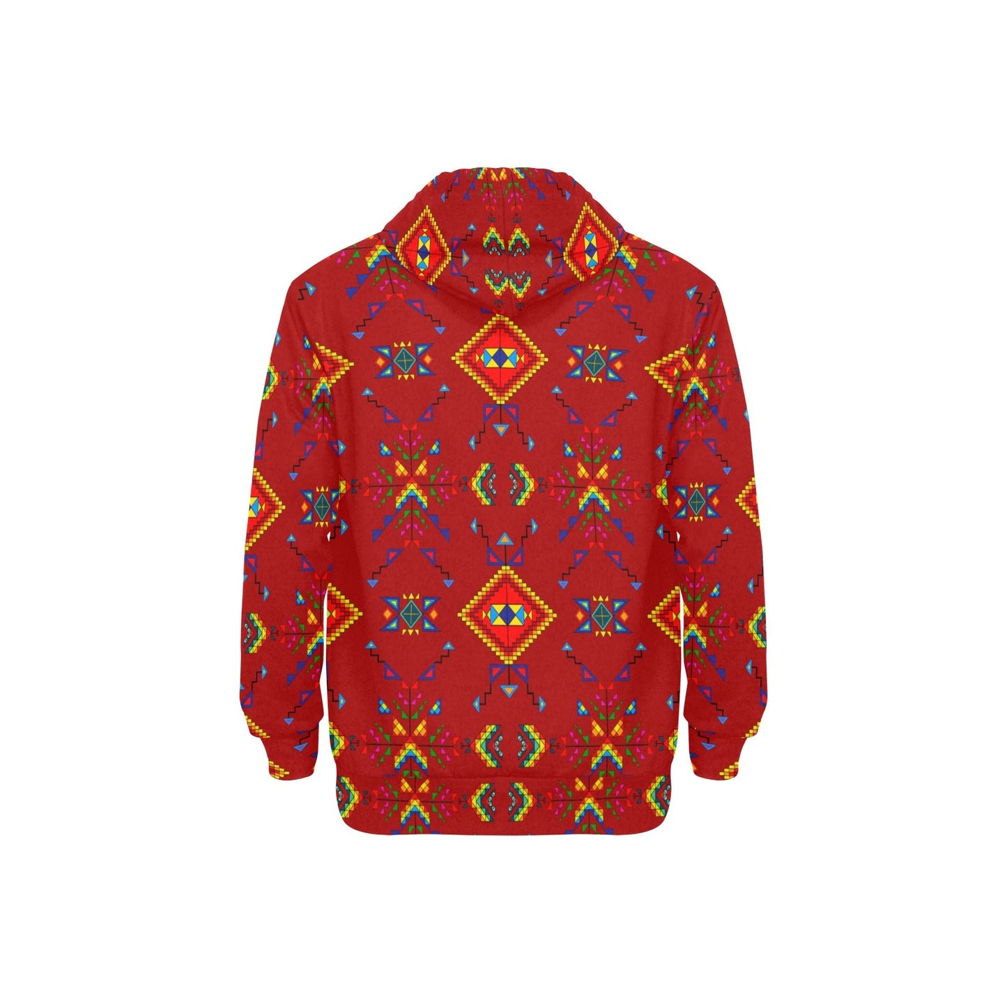 Buffalo Jump Red Men's Long Sleeve Fleece Hoodie