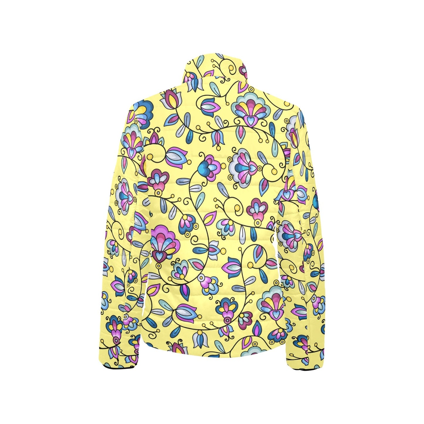 Autumn Bundle Blessing Yellow Women's Stand Collar Padded Jacket