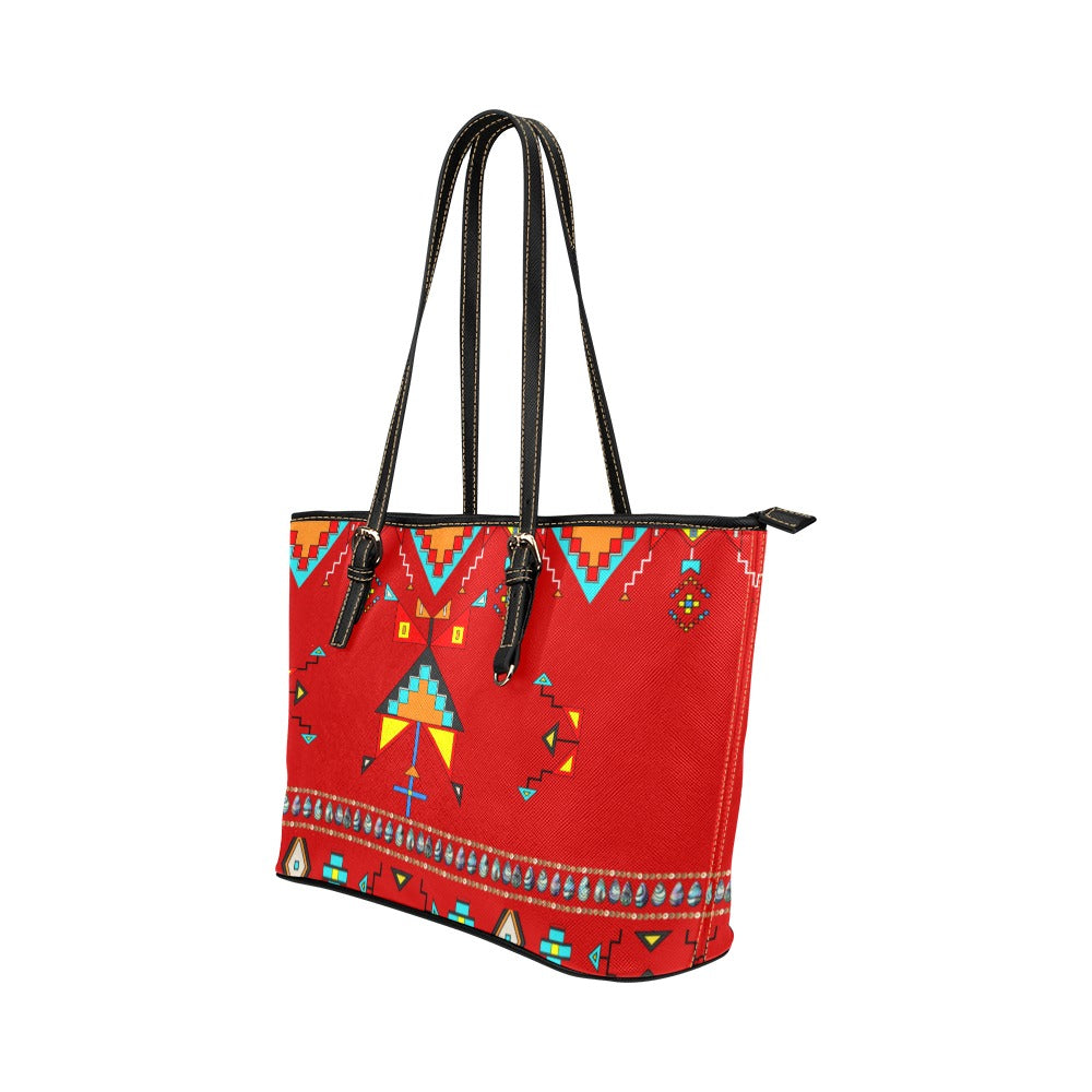 Sentinel of the Plains Red Leather Tote
