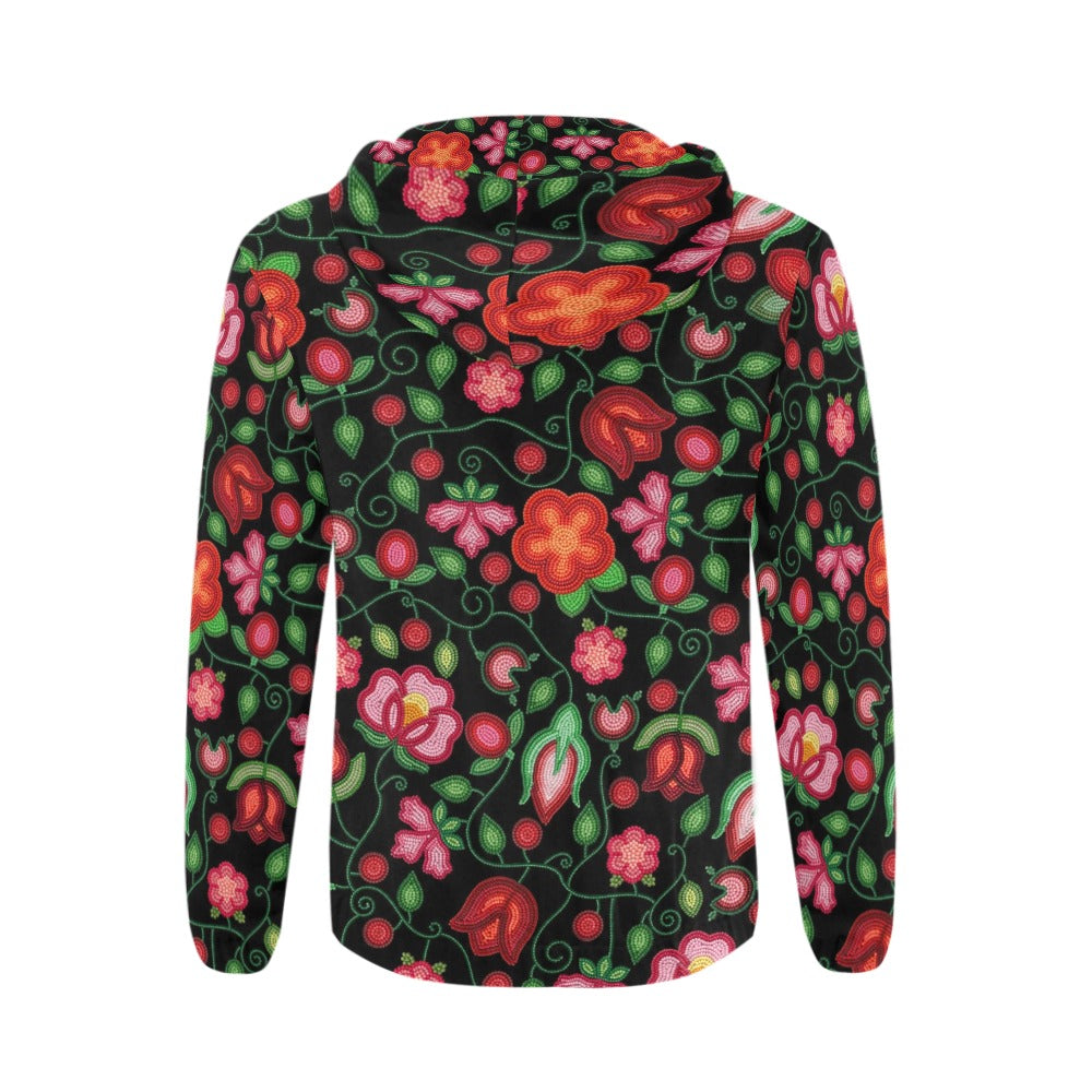 Rose Reverie Black Zip Hoodie