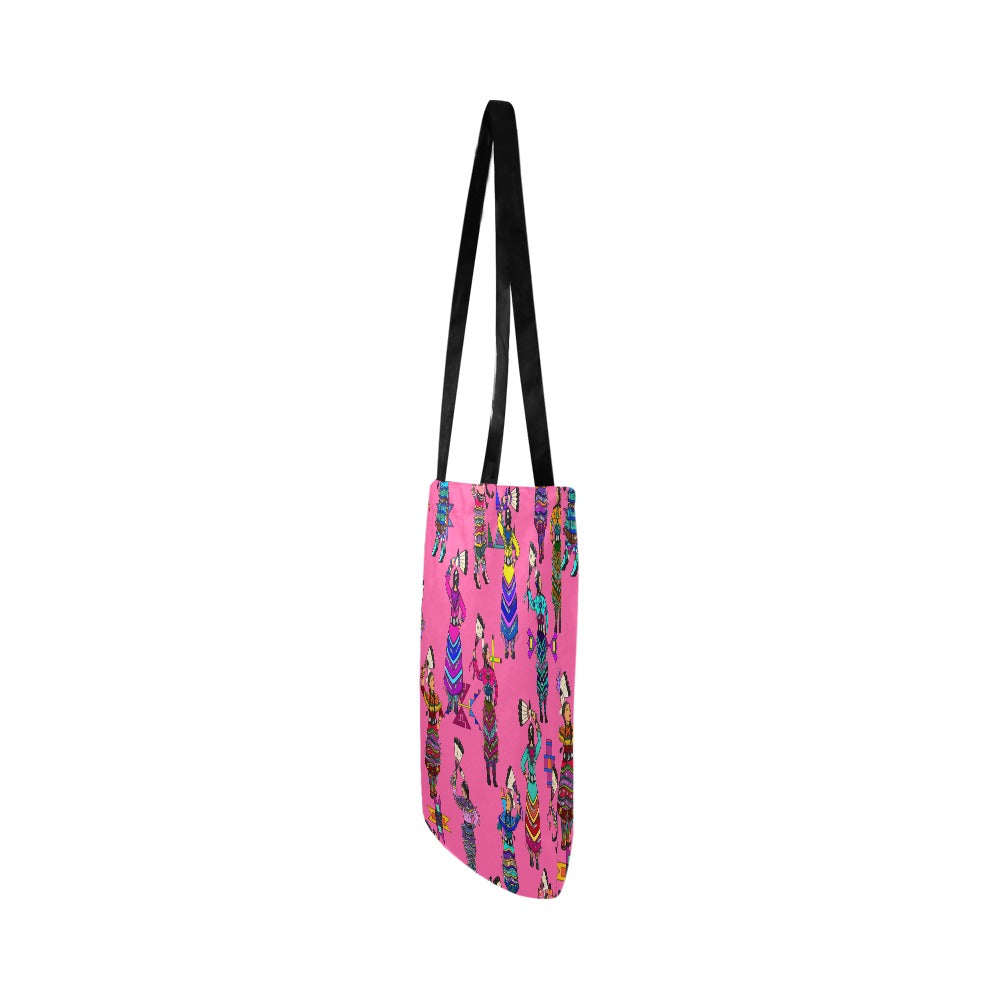 Women's Jingle Dancers Pink Reusable Shopping Bag