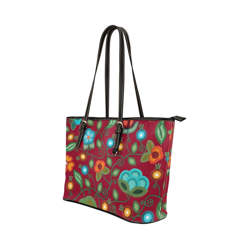 Prairie Fire Petals Red Leather Tote
