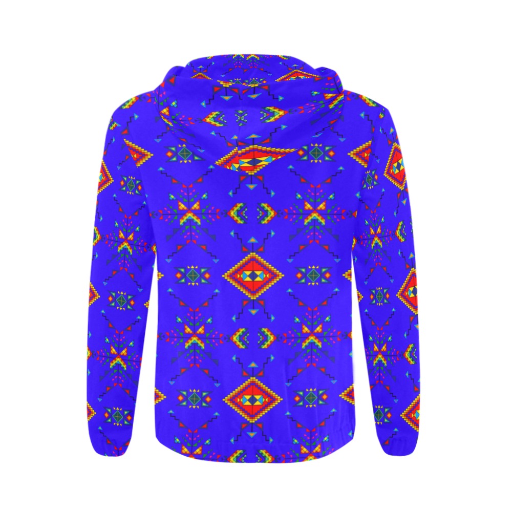 Buffalo Jump Blue Men's Zipper Hoodie