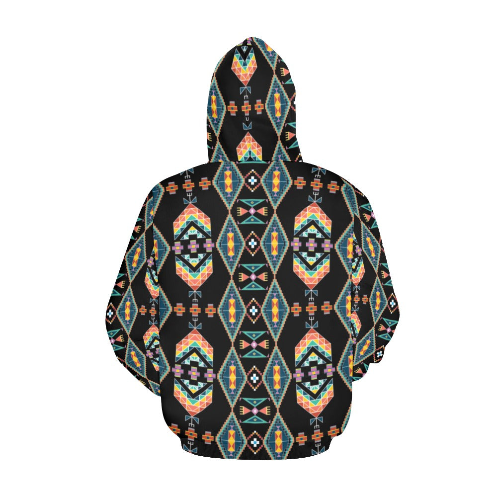 Travois Tipi Black Hoodie for Women