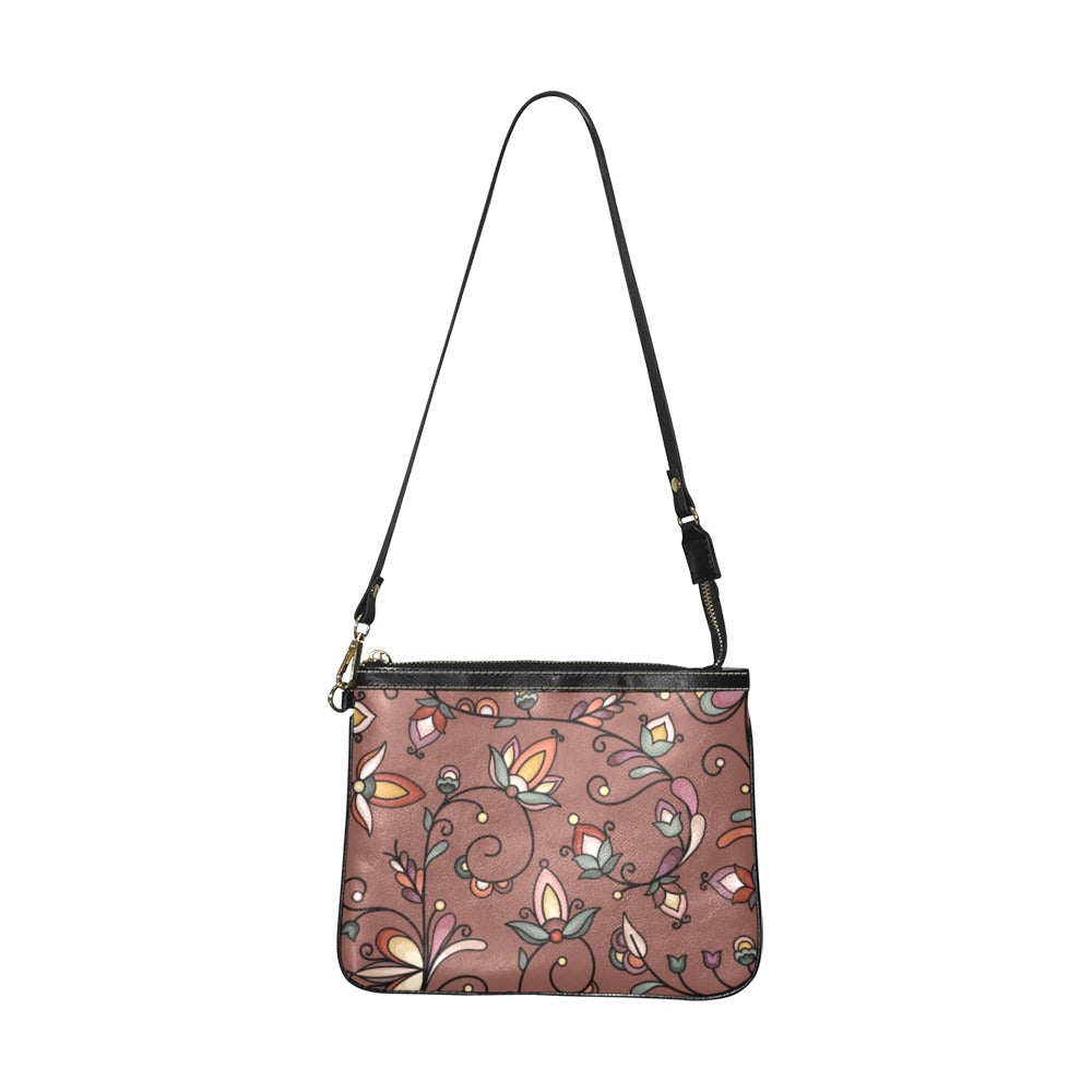 Burnt Sky Petals Brown Small Shoulder Bag