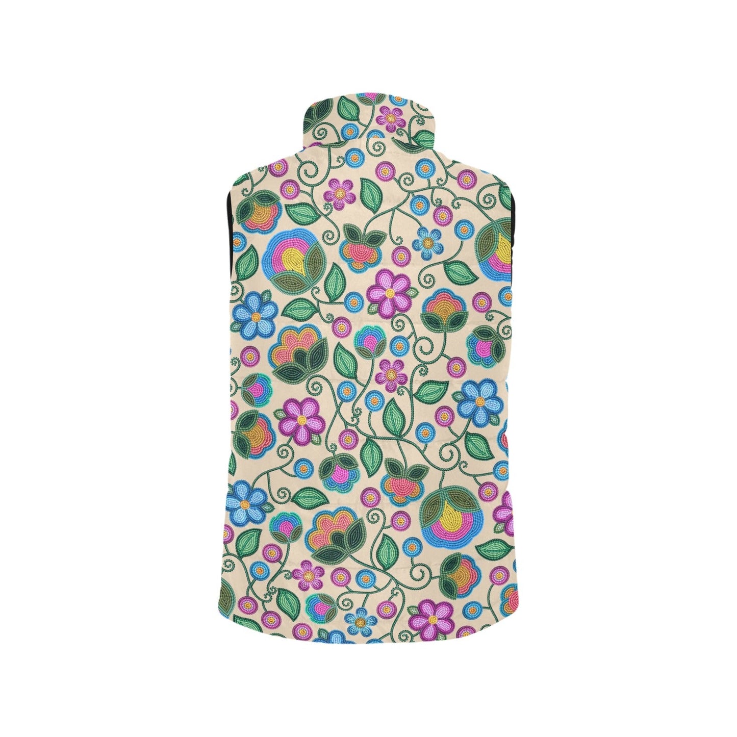 Turquoise Sunbeam Cream Women's Padded Vest Jacket