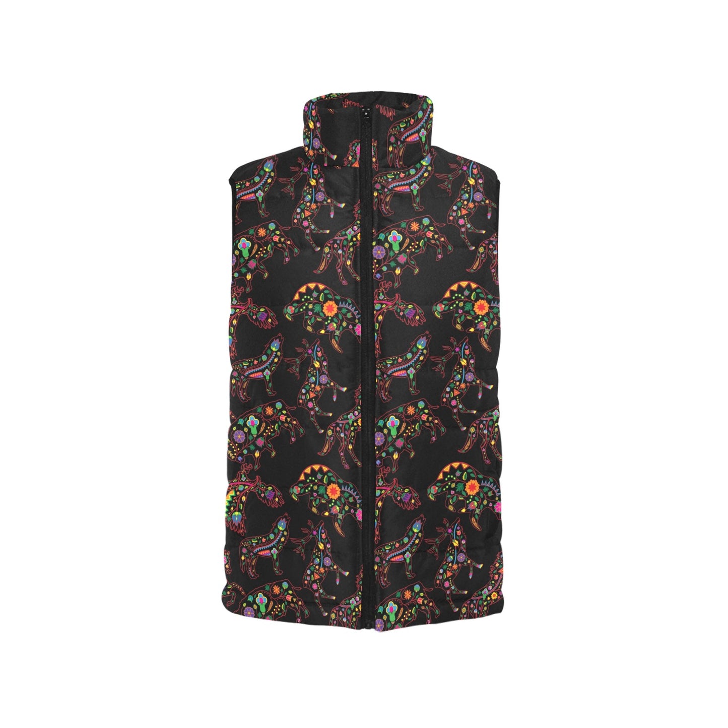 Neon Floral Animals Padded Vest