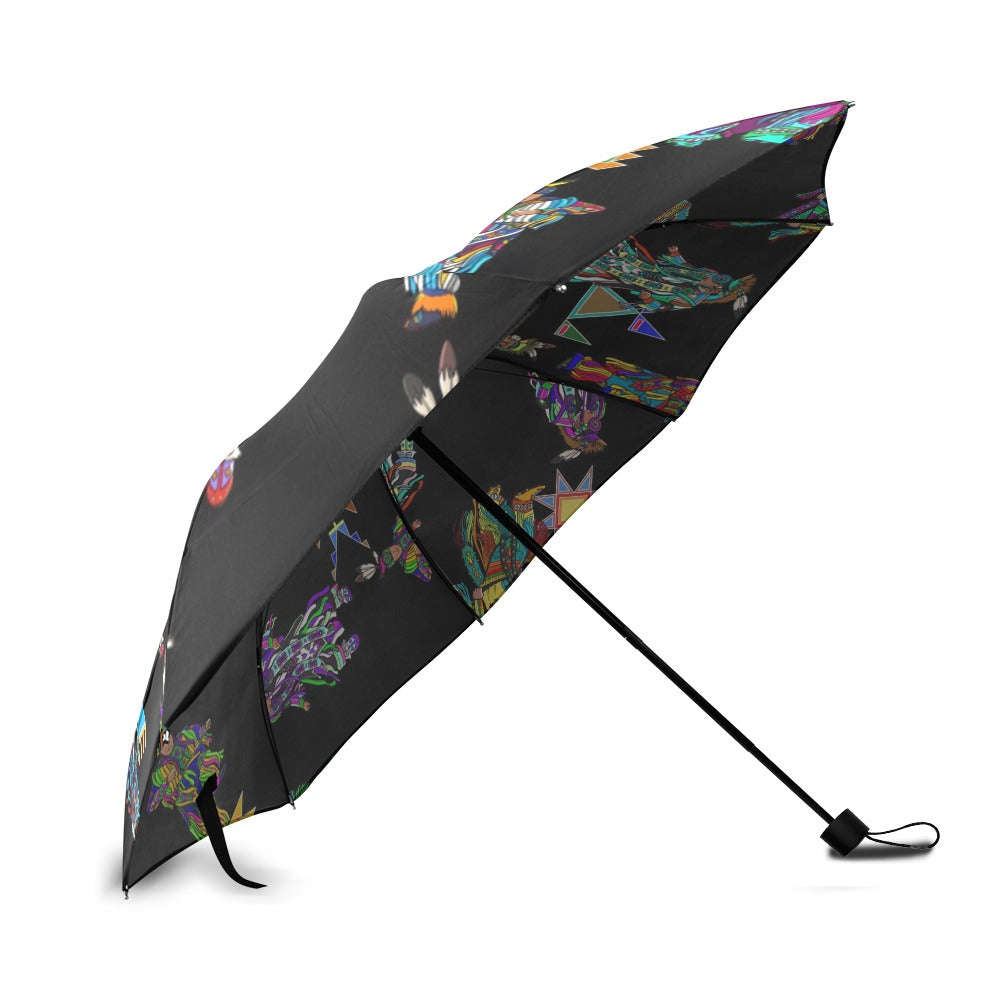 Men's Grass Dancers Black Foldable Umbrella