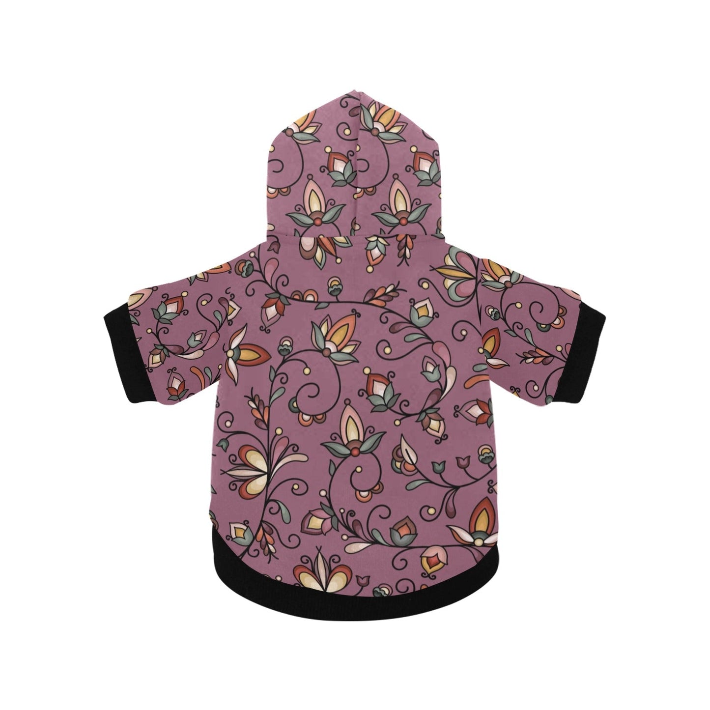 Burnt Sky Petals Magenta Pet Dog Hoodie
