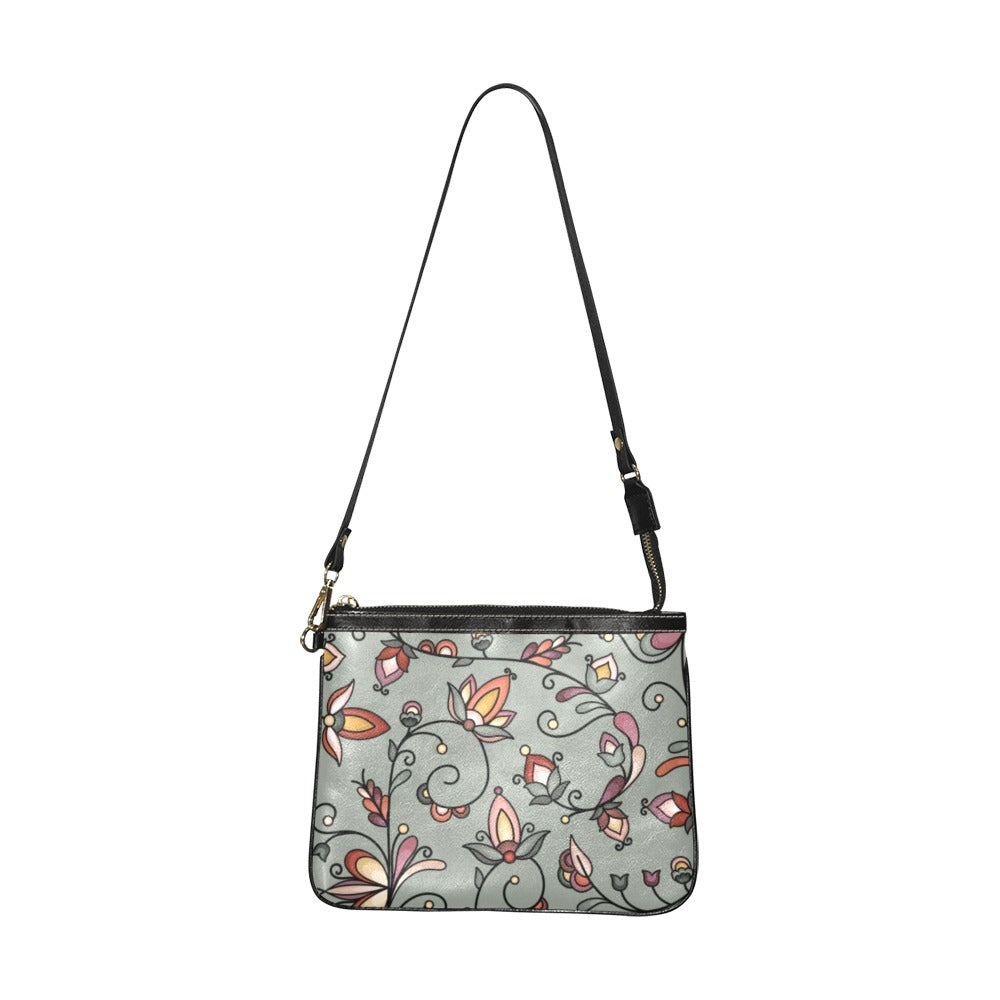 Burnt Sky Petals Green Small Shoulder Bag