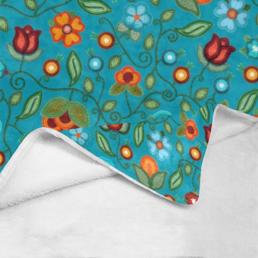 Prairie Fire Petals Ocean X-Large Micro Fleece Blanket