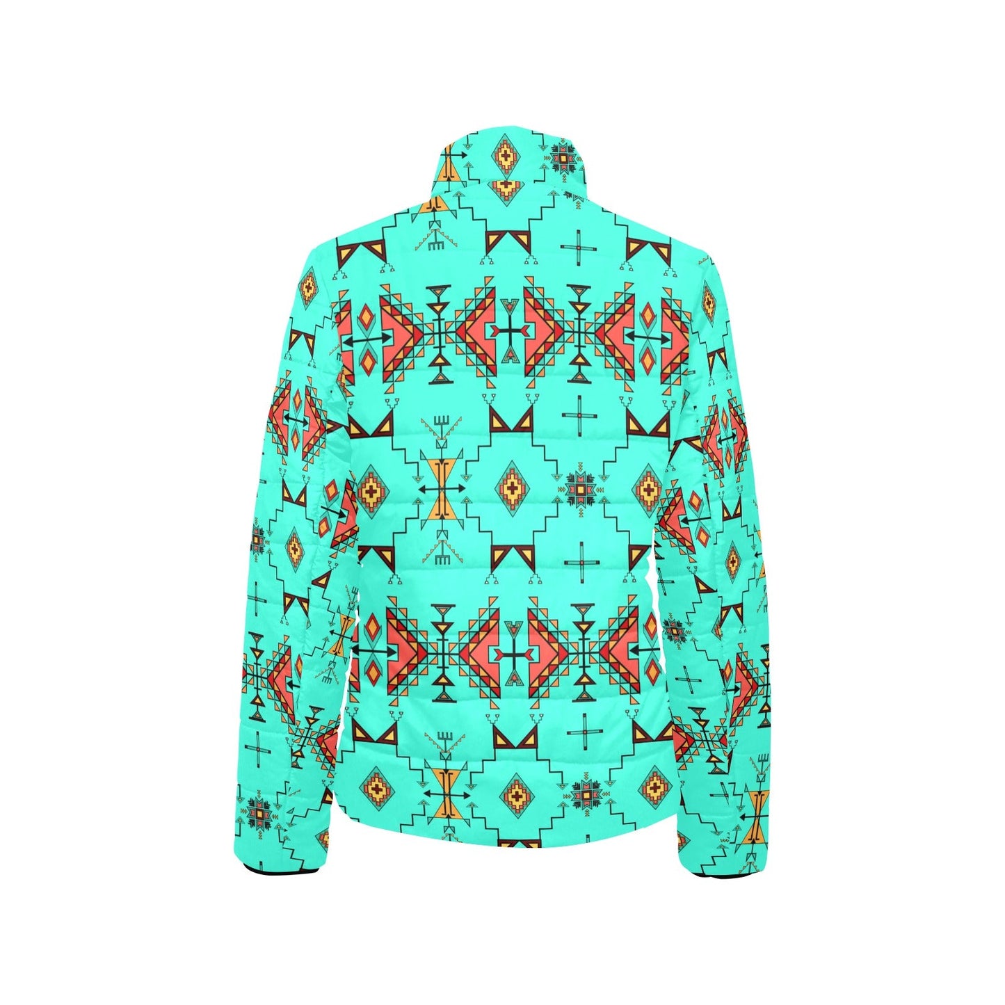 Thunder Flight Turquoise Women's Stand Collar Padded Jacket