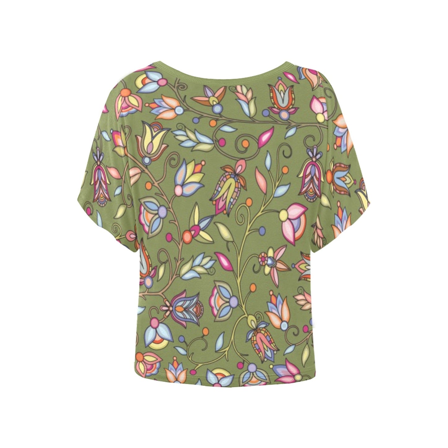 Buffalo Bloom Sage Women's Batwing-Sleeved Blouse T shirt