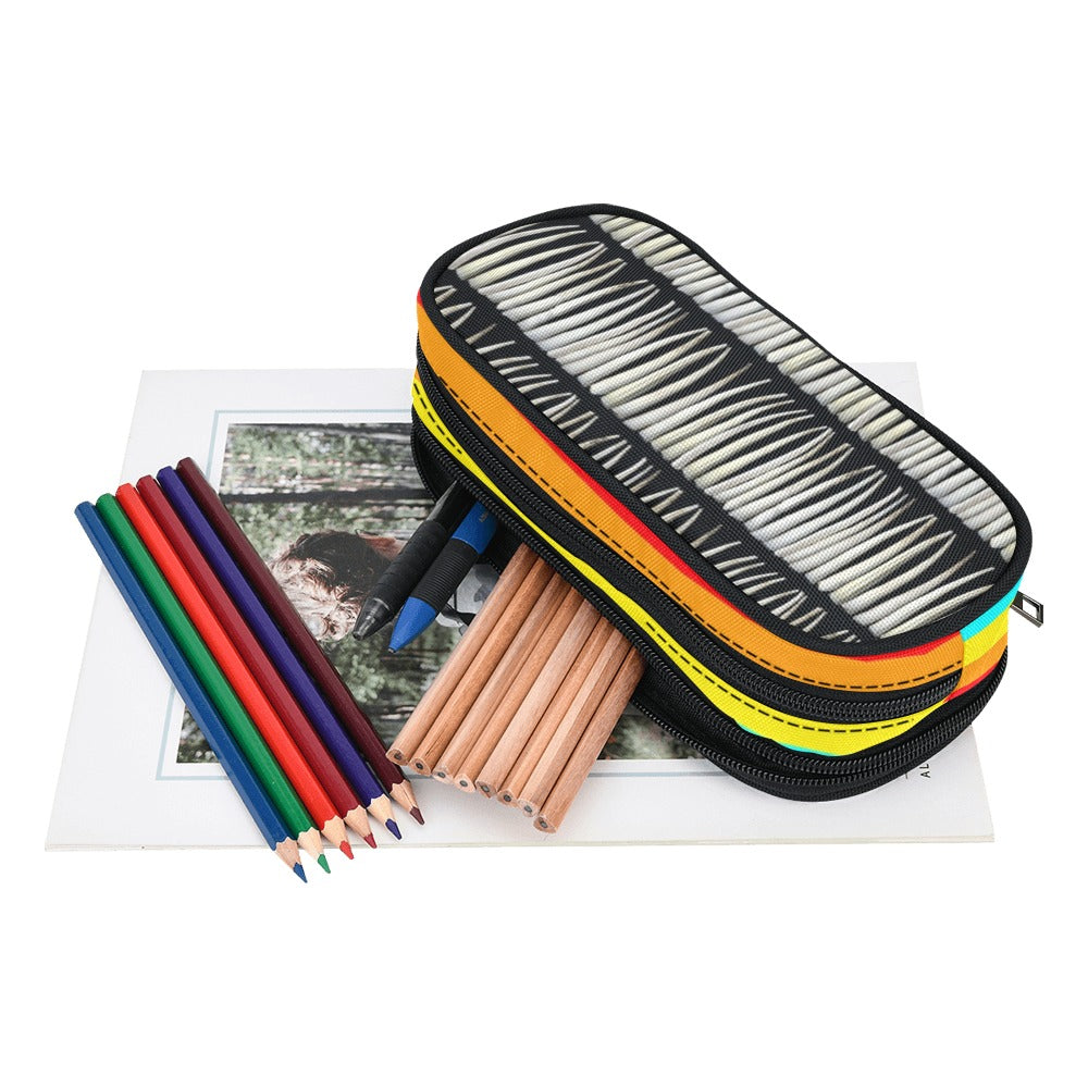 Dentalium on Black Pencil Pouch