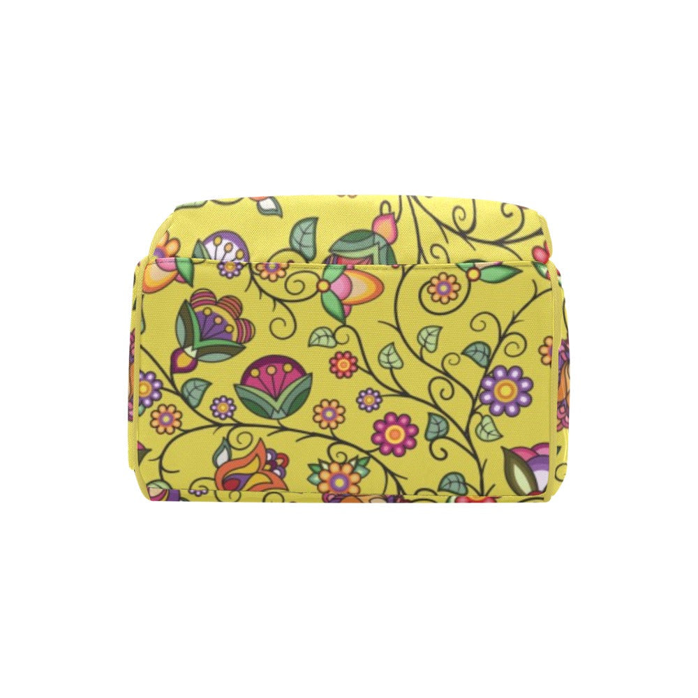 Heartbeat Petals Yellow Multi-Function Diaper Backpack