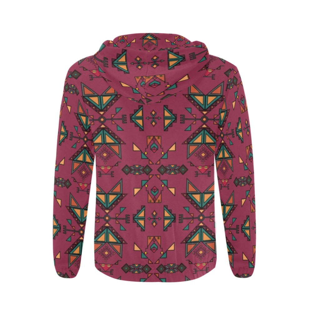 Arrow Dawn Maroon Zip Hoodie