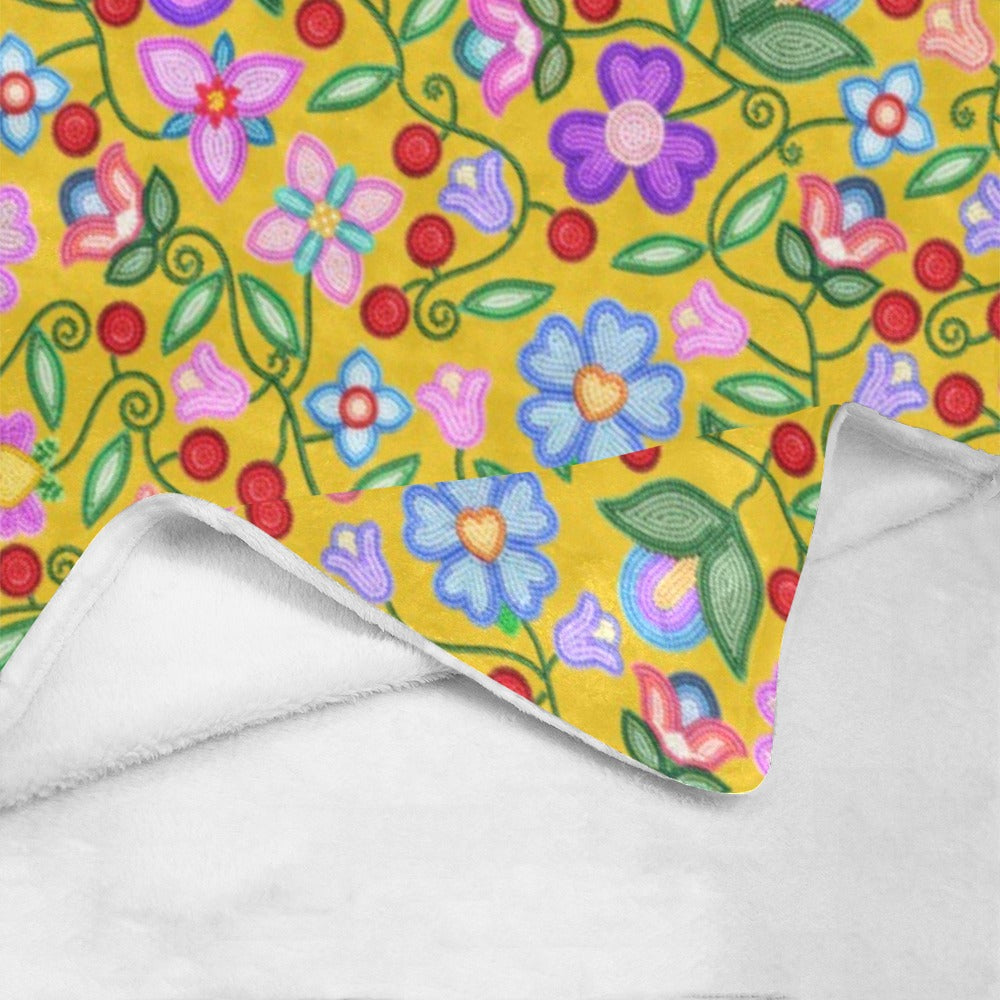 Petal Harmony Ochre Small Micro Fleece Blanket