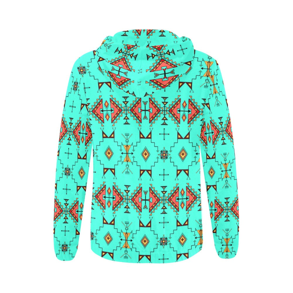 Thunder Flight Turquoise Full Zip Hoodie for Women