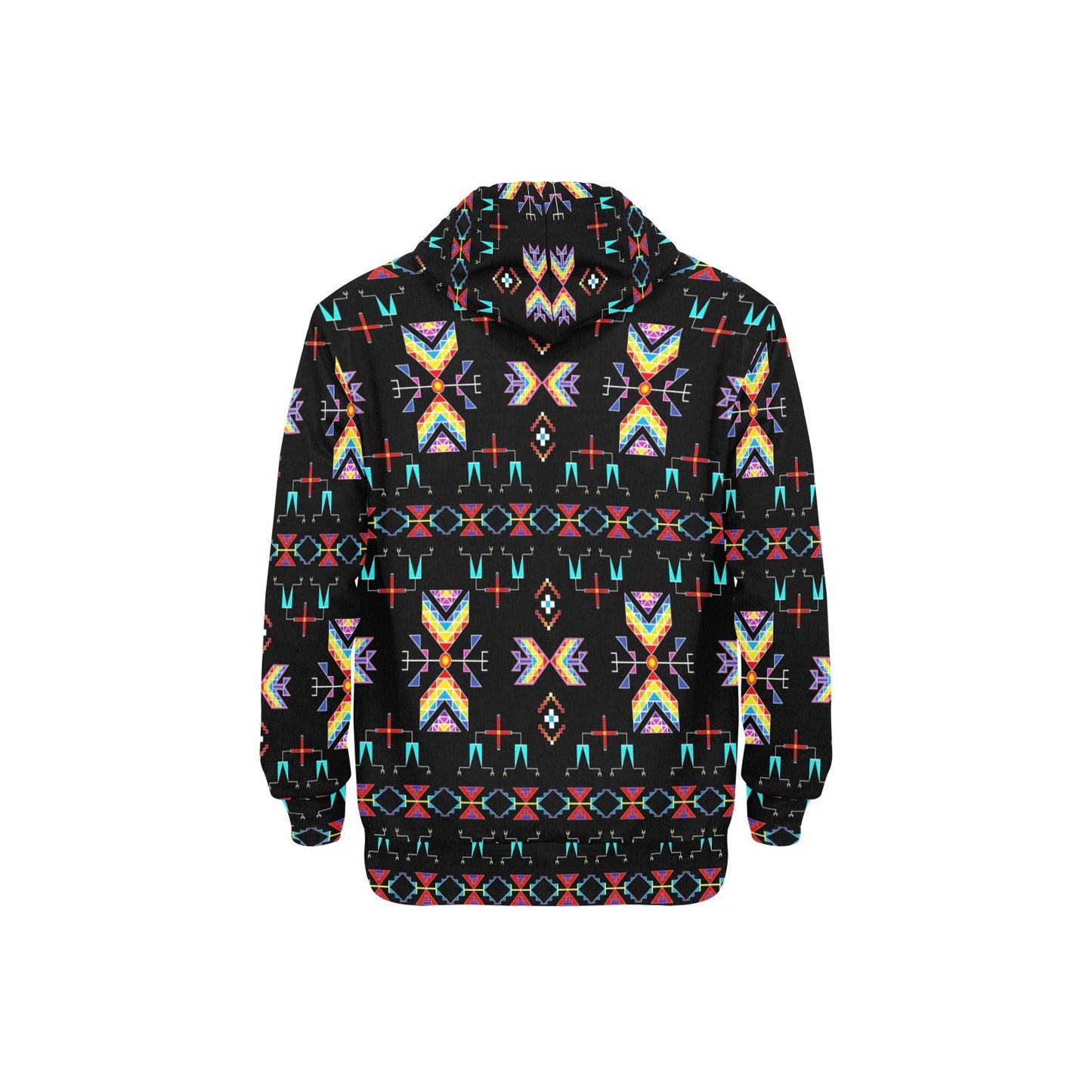 Rainy Chief Rainbow Black Men's Long Sleeve Fleece Hoodie