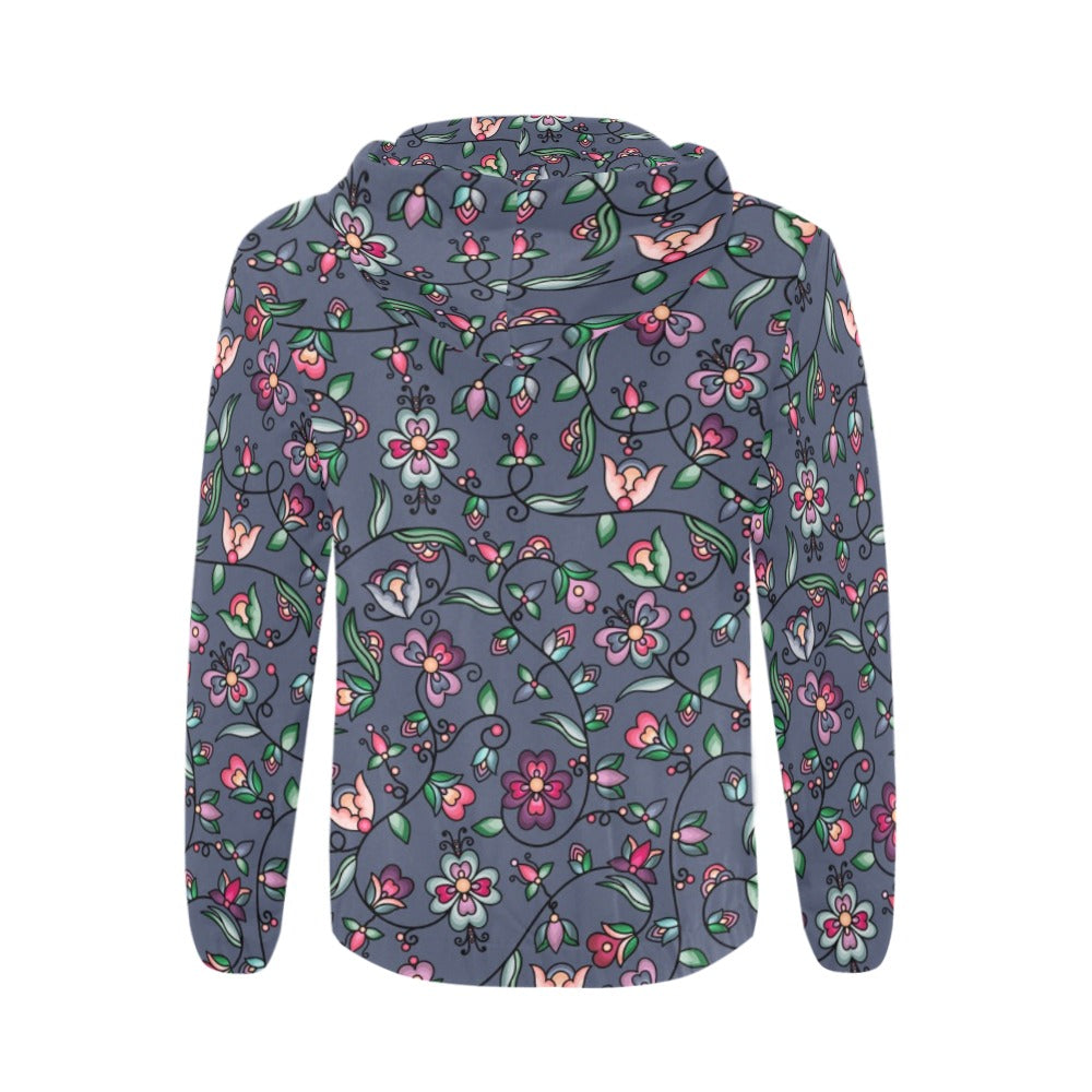 Amber Evening Garland Blue Zip Hoodie