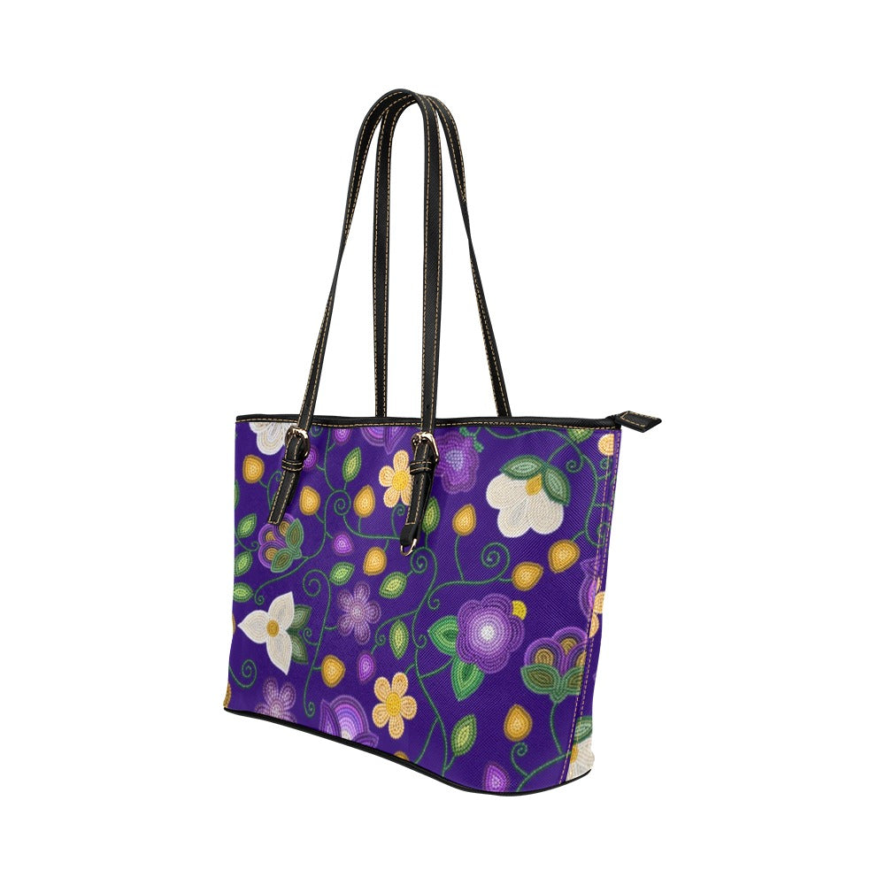 Midnight Moss Bloom Aubergine Leather Tote