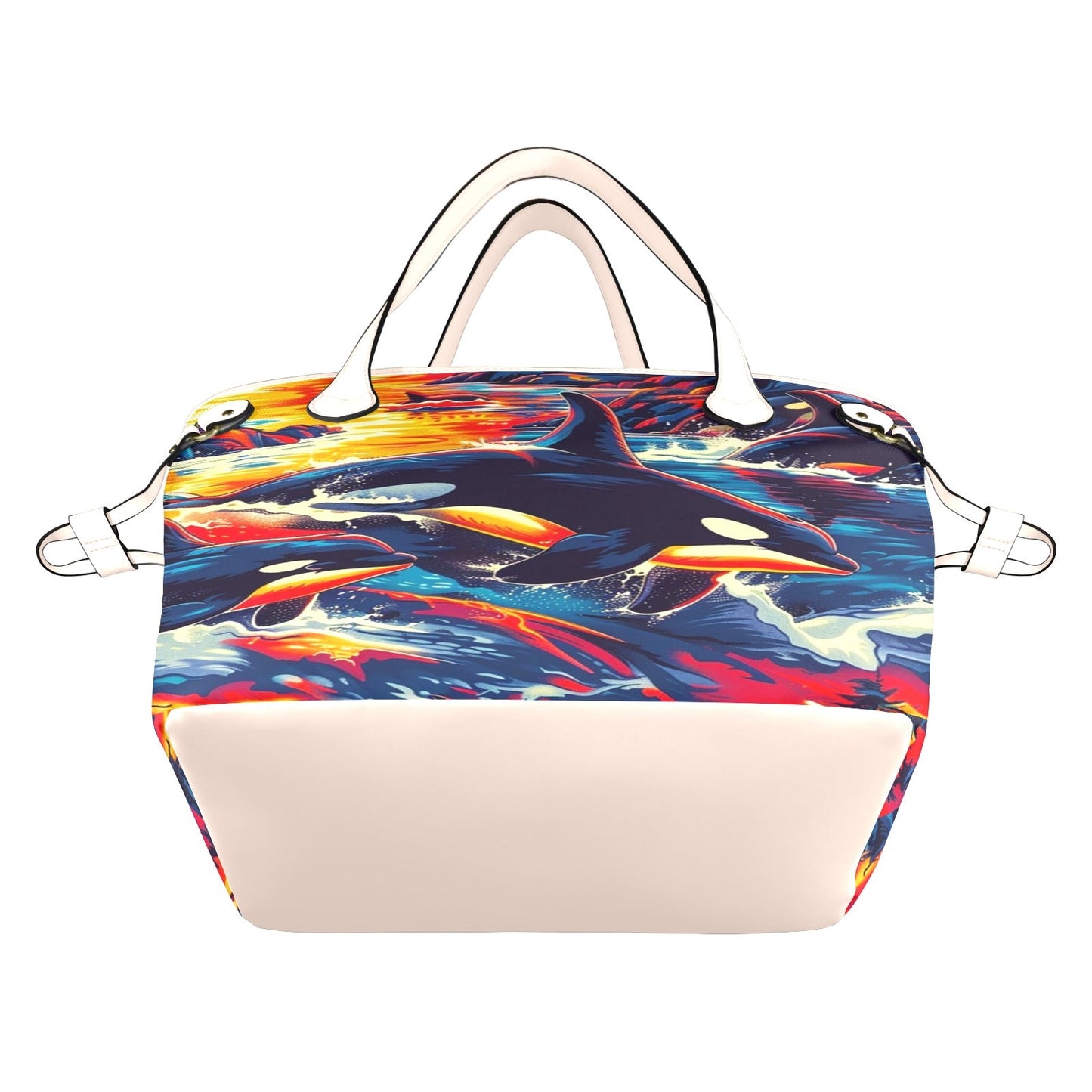 Killer Whales in the Bay Clover Canvas Tote Bag