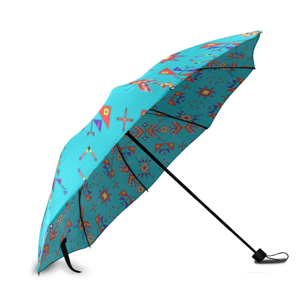 Scattered Generations Turquoise Foldable Umbrella