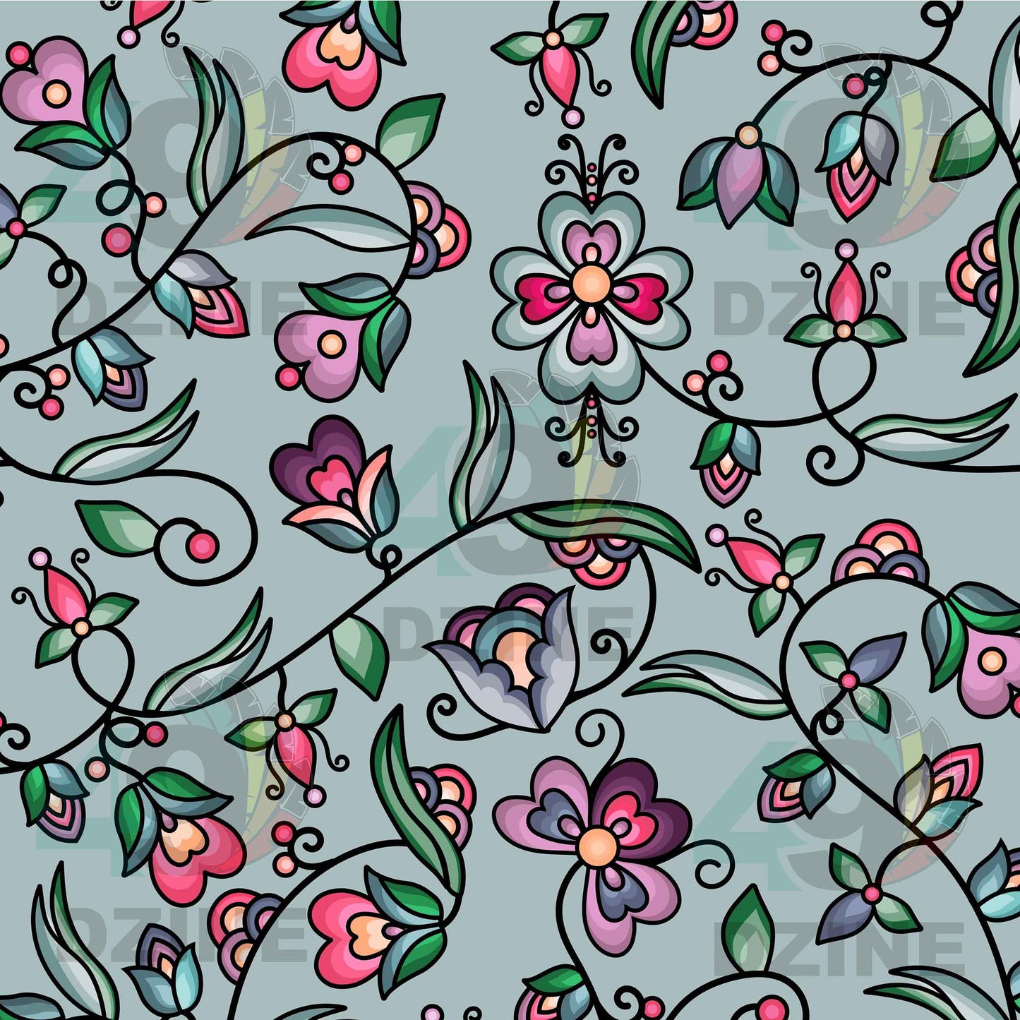 Amber Evening Garland Turquoise Fabric