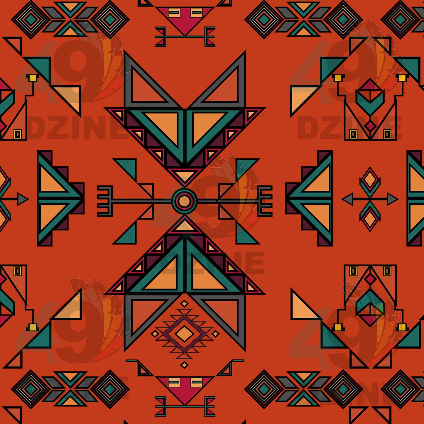 Arrow Dawn Orange Fabric