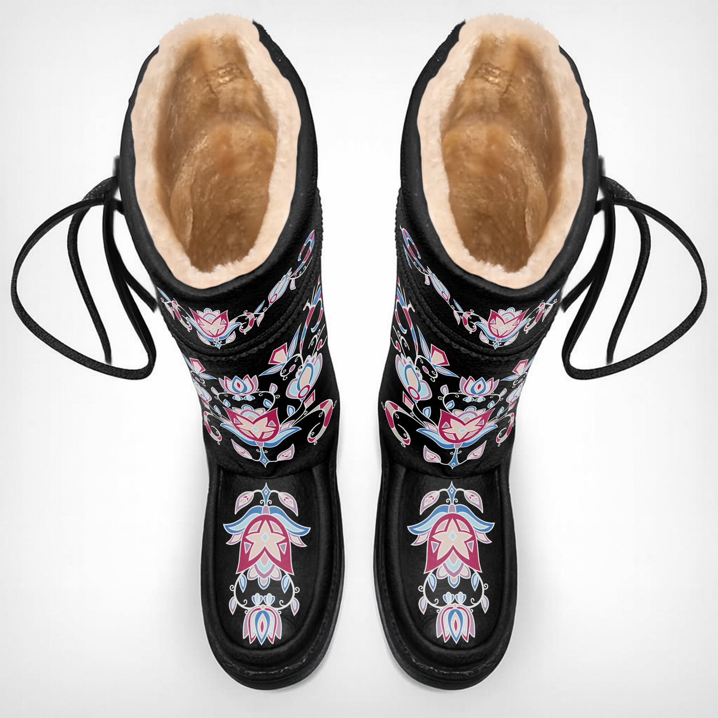 Northern Ember Black Real Leather MocLux Tall