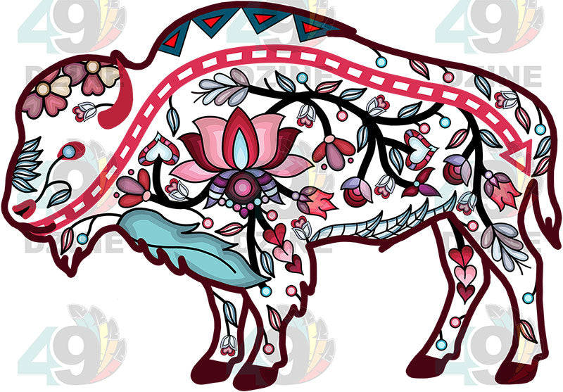 Floral Buffalo Motif