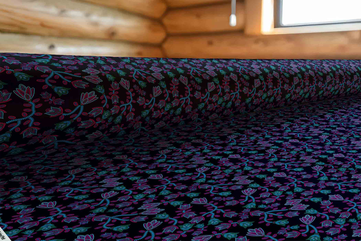 Beaded Blue Nouveau Fabric