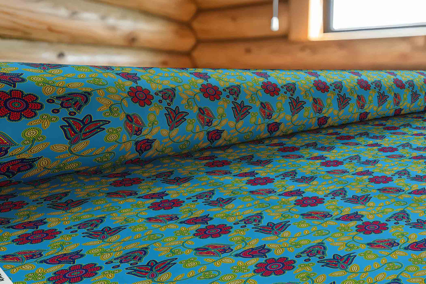 Beaded Nouveau Lime Fabric