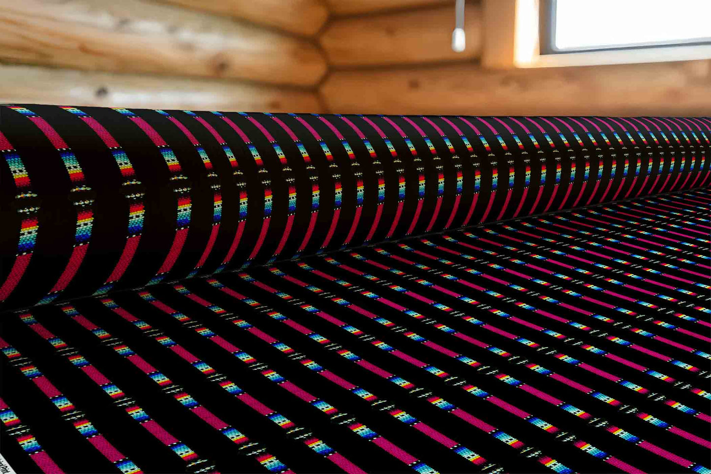 Beaded Rope Black Fabric