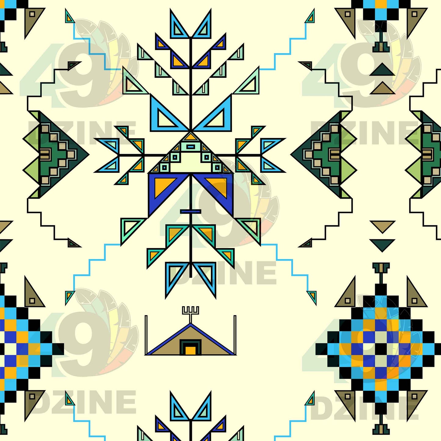 Bear Shield Cream Fabric