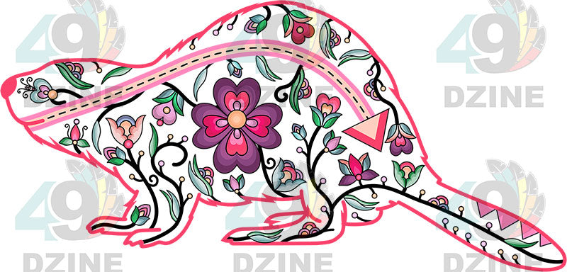 Floral Beaver Motif