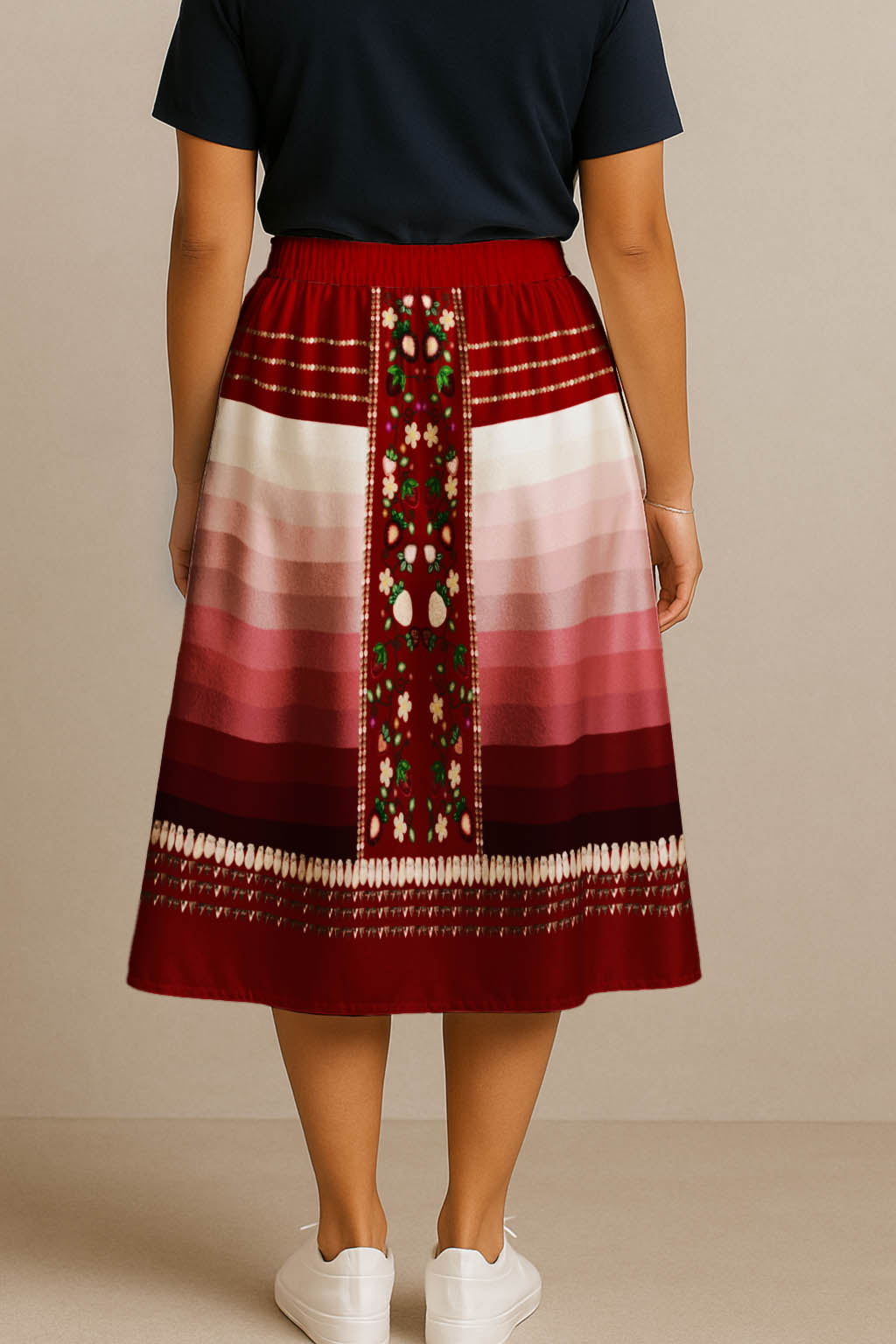 Berry Rites Red 2 Midi Skirt