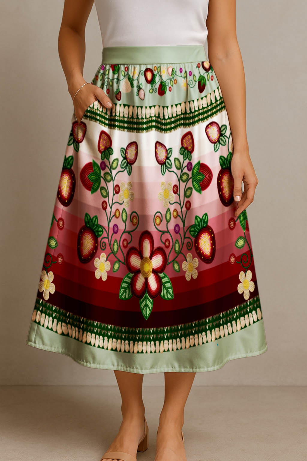 Berry Rites Midi Skirt