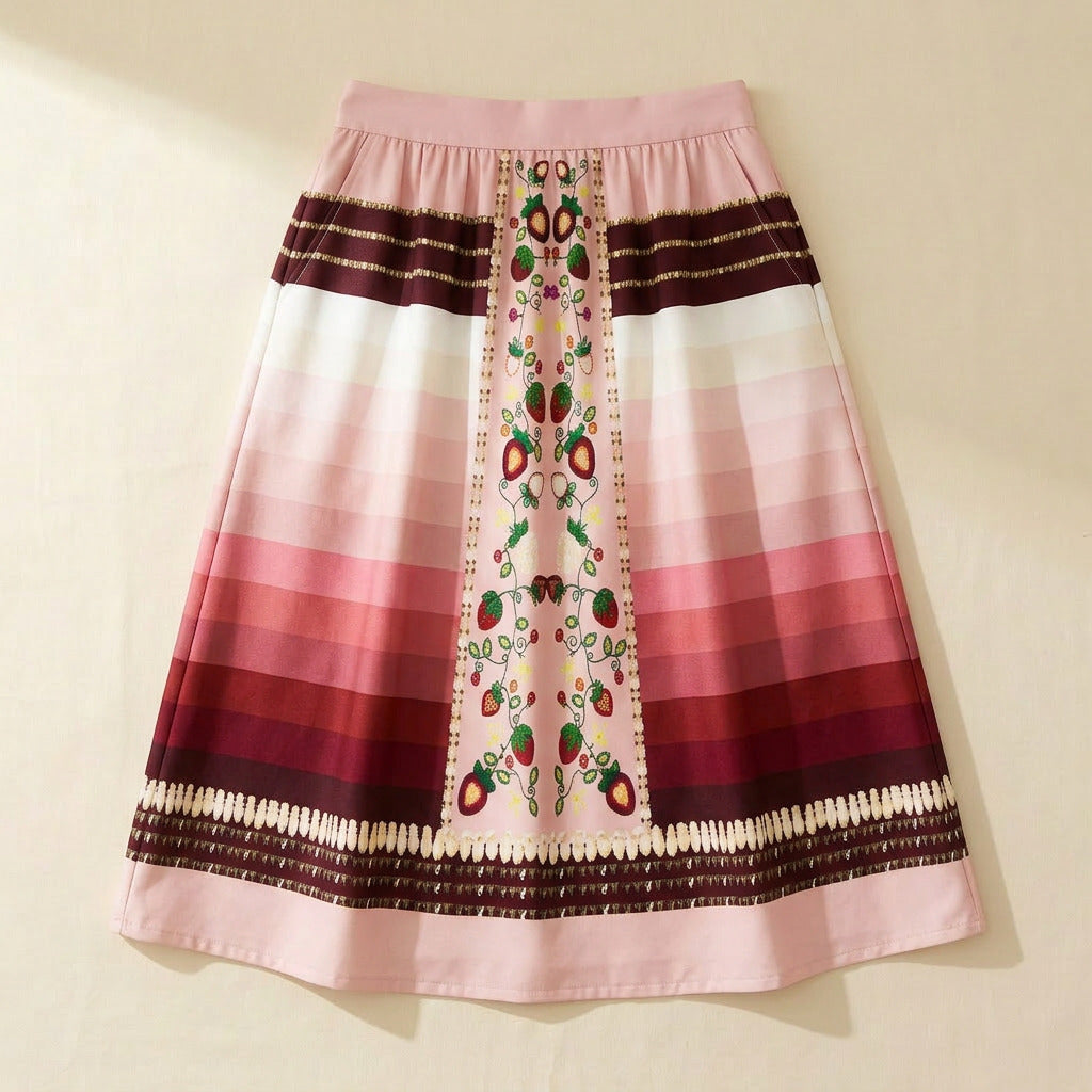 Berry Rites Pink 2 Midi Skirt