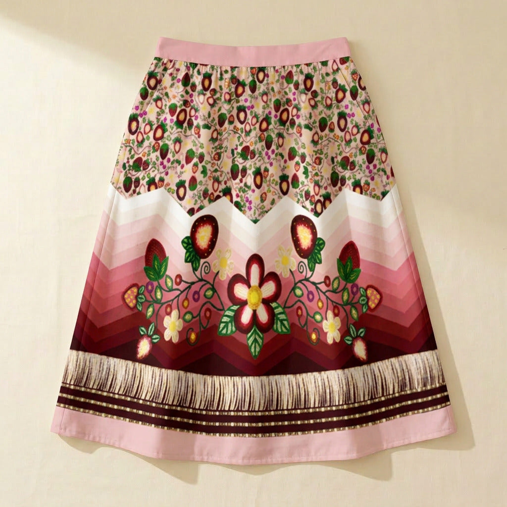 Berry Rites Pink 3 Midi Skirt