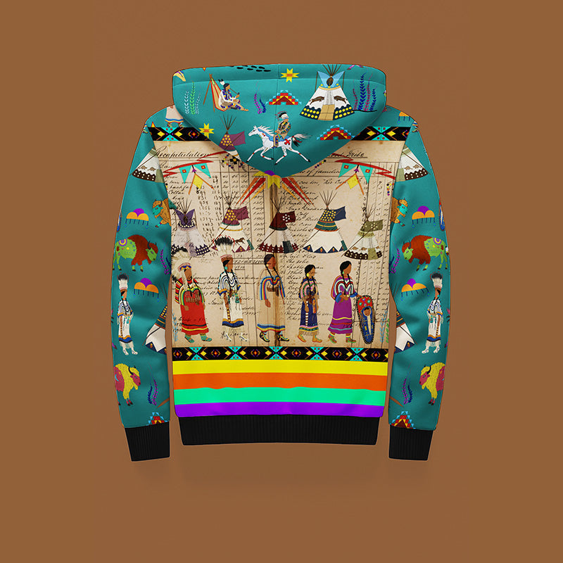 Blackfoot Line Teal Sherpa Hoodie