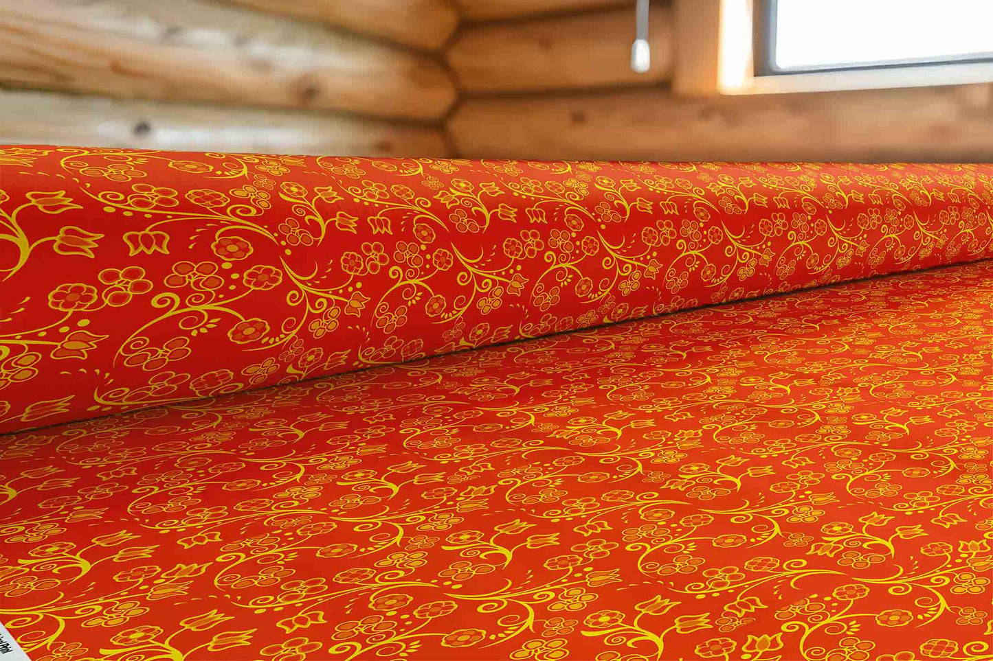 Blue Trio Orange Fabric
