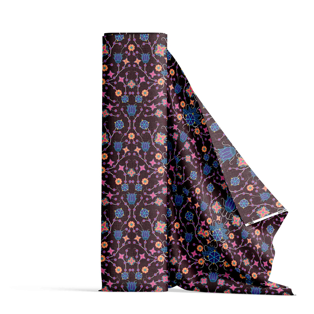 Floral Damask Purple Fabric