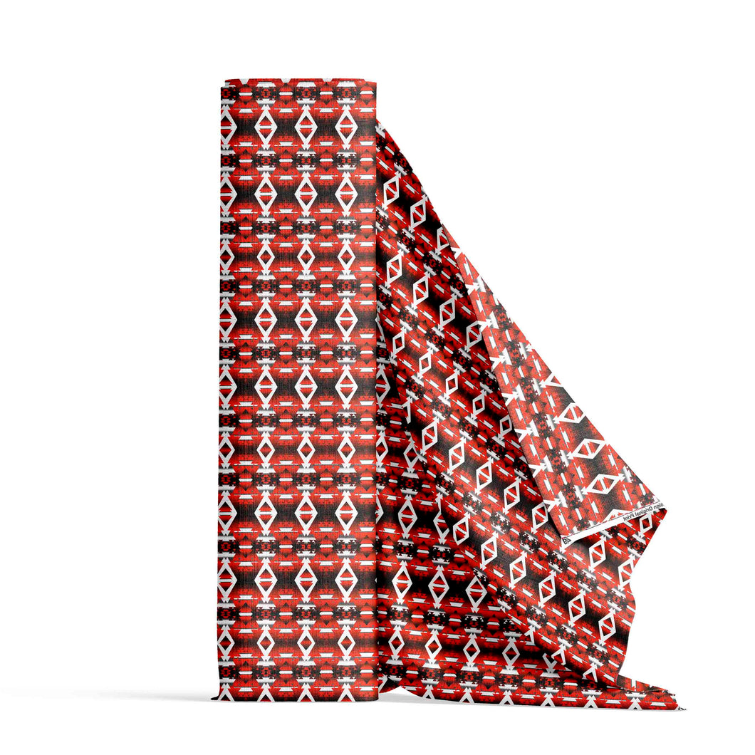 Red Winter Camp Fabric