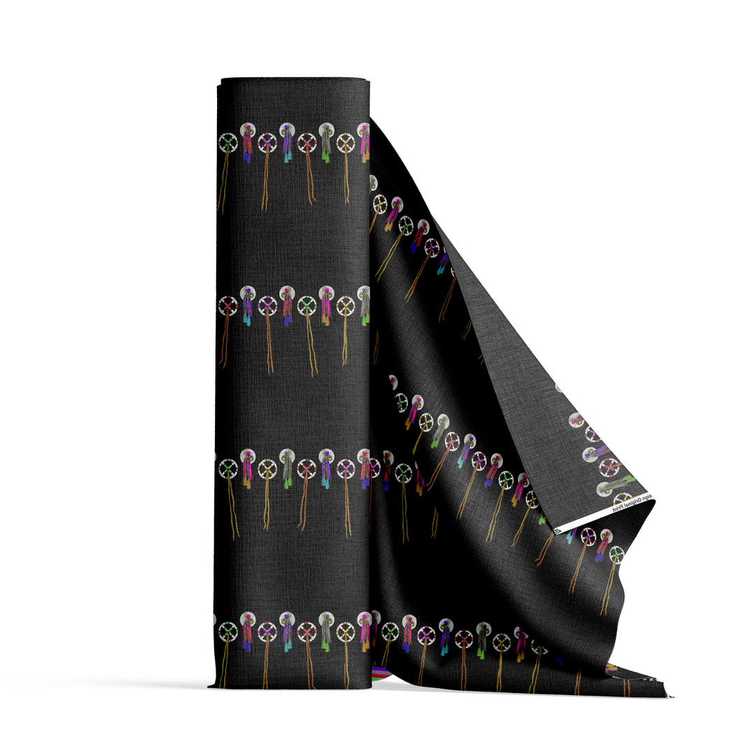 Silk Ribbons and Belles Black Fabric