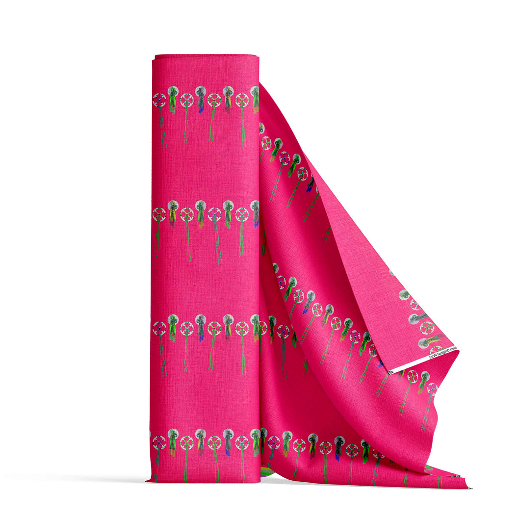 Silk Ribbons and Belles Royal Pink Fabric